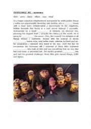 English Worksheet: Despicable me - summary