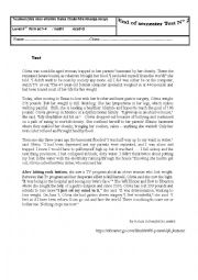 English Worksheet: end semester test 4th form