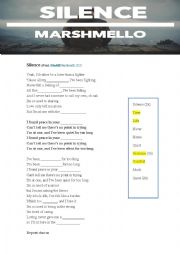 English Worksheet: Marshmello ft. Khalid - Silence