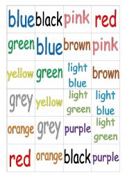 English Worksheet: Colour Dominoes