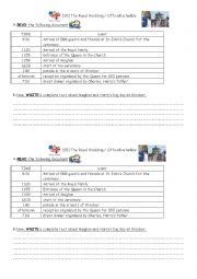 English Worksheet: Royal wedding official schedule