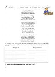 English Worksheet: Good Table manners