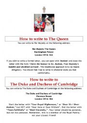 English Worksheet: How to Write to the Queen
