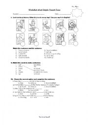 English Worksheet: Simple Present Tense