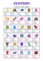 English Worksheet: CLOTHES