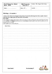 English Worksheet: end of semester test N1