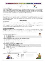 English Worksheet: keep fit and help the community 