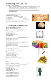 English Worksheet: Something just like this (Chainsmokers and Coldplay)