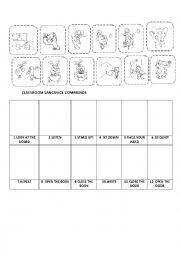 English Worksheet: CLASSROOM LANGUAGE/ COMMANDS