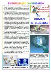 English Worksheet: Picture-based conversation : topic 115 - Human Intelligence vs  Artificial Intelligence.