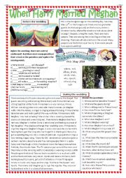 English Worksheet: The wedding of Prince Harry and Meghan Markle