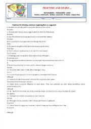 English Worksheet: Rephrasing - teenagers lives