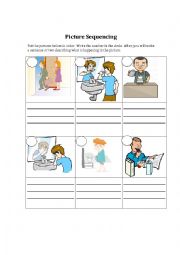 English Worksheet: Sequence Words With Pictures