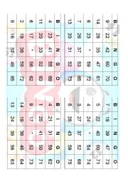 English Worksheet: bingo