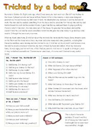 English Worksheet: Tricked by a bad man