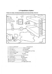 English Worksheet: Prepositions of place