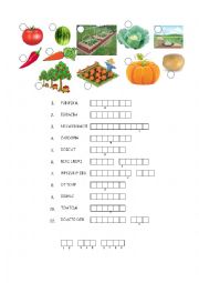 English Worksheet: Vegetables