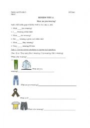 English Worksheet: What are you wearing?