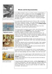 English Worksheet: Monet and the Impressionists