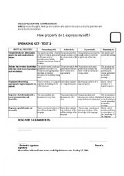 English Worksheet: RUBRIC TO EVALUATE