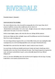 English Worksheet: Riverdale
