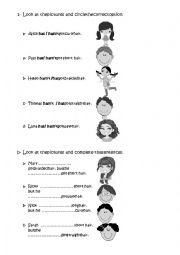 English Worksheet: Hair has and hasnt got
