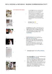 English Worksheet: Royal Wedding on INSTAGRAM !!!