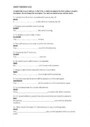 English Worksheet: FIRST CERTIFICATE REPHRASING PRACTICE+ KEY