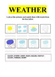 Weather (matching words to pictures exercise)