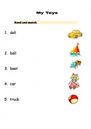 English Worksheet: My Toys