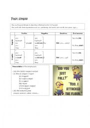 English Worksheet: Past simple for visual students