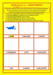 COLOURING, Vocabulary, 004 ... AIR TRANSPORT