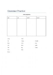 English Worksheet: Adjectives Order