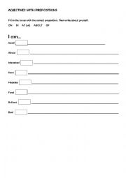 English Worksheet: Adjectives with prepositions