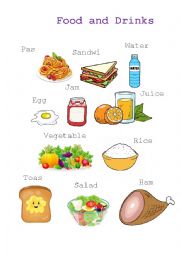 English Worksheet: Food and Drinks 