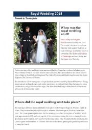 English Worksheet: Royal Wedding 2018