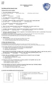 English Worksheet: test short story