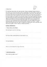 English Worksheet: Reading comprehension: A funny story