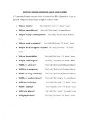 English Worksheet: Fortune Teller questions