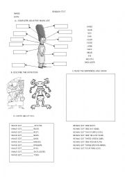 English Worksheet: the body 