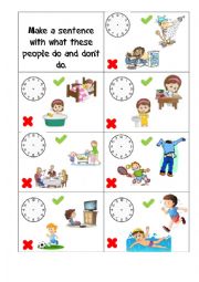 English Worksheet: Simple present talking cards