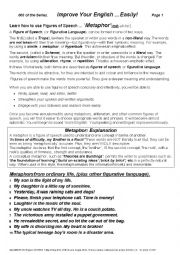 English Worksheet: FIGURES of SPEECH 003 ... Metaphor