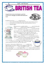 English Worksheet: GAP FILLING - TEATIME 