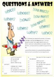 English Worksheet: QUESTION WORDS