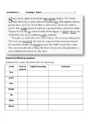 English Worksheet: Stars