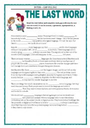 English Worksheet: GAP FILLING - LANGUAGES