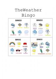 English Worksheet: Weather Bingo