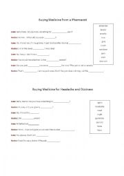 English Worksheet: At the pharmacy