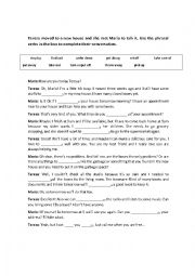 English Worksheet: Phrasal Verbs relating to move to a new house