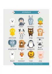 English Worksheet: Animals pictionary